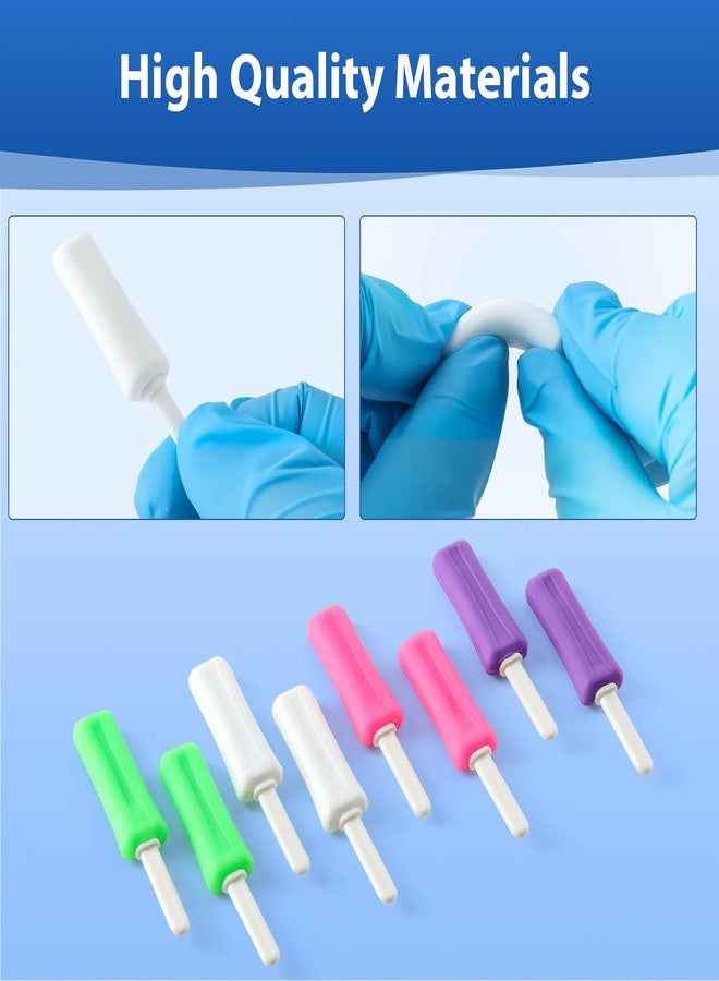 چاي ام يو حاملات صينية تقويم الأسنان من جامعة جيمس ماديسون، قطعتان من أدوات تقويم الأسنان بمقابض، قطعتان من السيليكون على شكل مصاصة، لون أبيض - Image 2